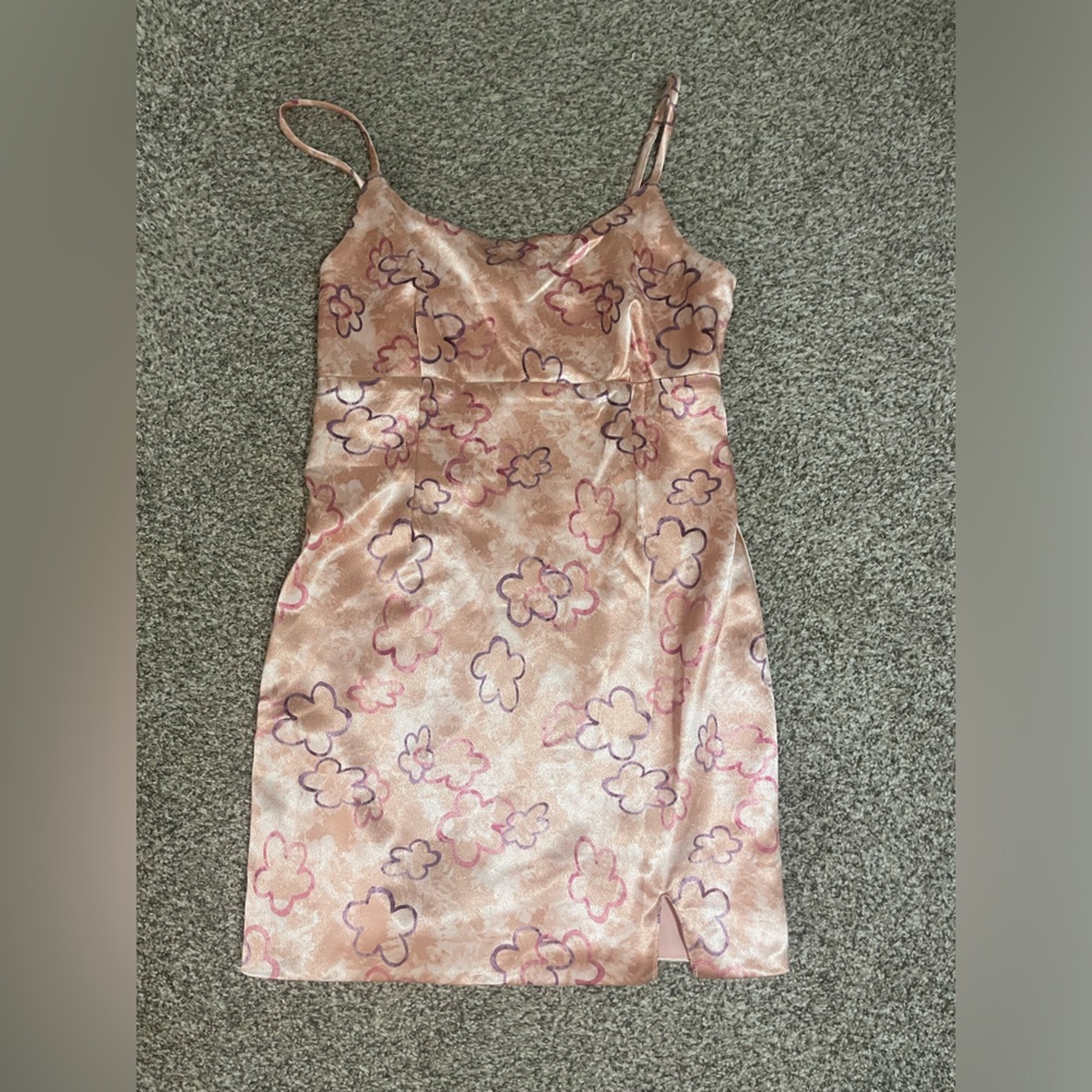 Floral shiny mini dress from wild fable